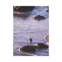 A Day on The Beach Wrapped Canvas Colour Print Canvas Print