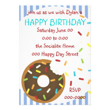 A Delicious Bite of Doughnut Custom Invitation