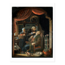 A Dentist Examining The Tooth of an Old Man (oil o Post Cards