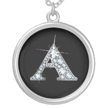"A" Diamond Bling Necklace