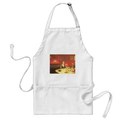 A Dinner Table at Night by John Singer Sargent Aprons by MasterpieceCafe