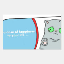 A dose of happiness shelter cat rectangular stickers