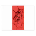 A dragon in smoke (red) postcards