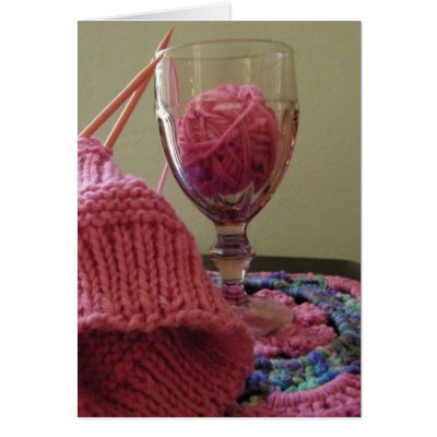 A Drink of Pink Yarn Cards by busycrowstudio