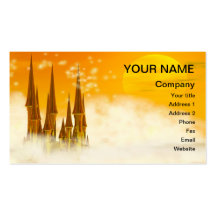 A fairy tale castle in the clouds business card