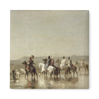 A Falcon Hunt, 1862 Fridge Magnets by bridgemanart
