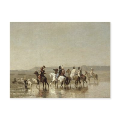 A Falcon Hunt, 1862 Post Card by bridgemanart
