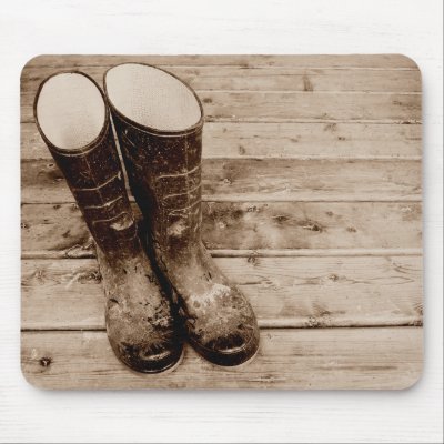 A Farmer's Muddy Rubber Boots by CountryCorner