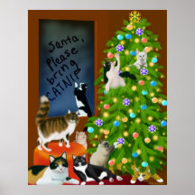 A Feline Family Christmas Poster