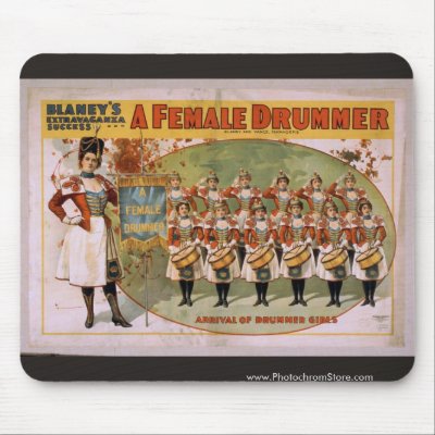 A Female Drummer, 'Arrival of drummer Girls' Mouse Pads by photochrom