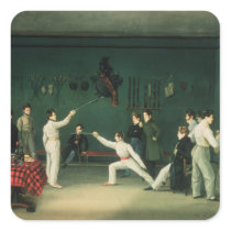 A Fencing Scene, 1827 Square Sticker
