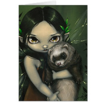 "A Ferret and His Fairy" Greeting Card