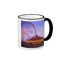 A ferris wheel and carousel at the Navy Pier in Mugs
