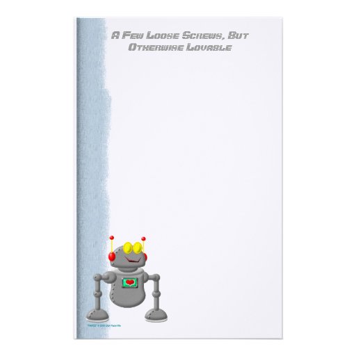 A Few Loose Screws, But Otherwise Loveable Customised Stationery