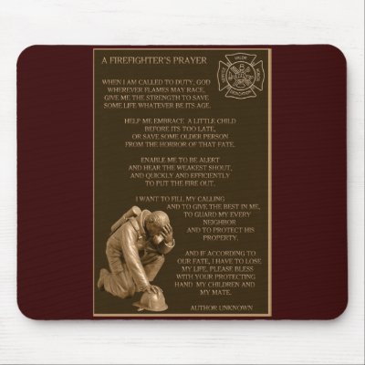 A Firefighter's Prayer Mouse Mats by fireraider1113