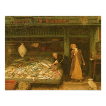 A Fishmonger's Shop by Frederick Walker Personalized Invites
