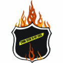A Flaming Tattoo Police Badge t-shirts