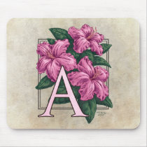 A for Azalea Flower Monogram Mousepad