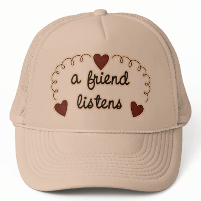 A Friend Listens Trucker Hats by kids_tshirts