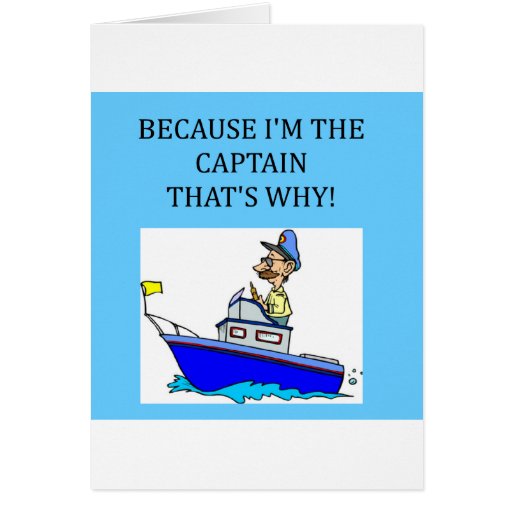 a funny boating captain joke card