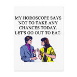 a funny horoscope joke postcards