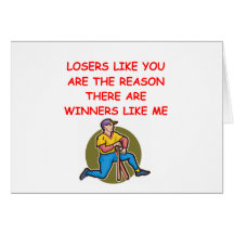 a funny winners and losers joke cards