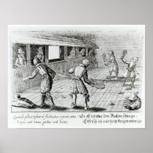 A Game of Real Tennis with Sport Ballads below Posters