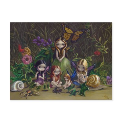 "A Gathering of Faeries" Postcard by strangeling