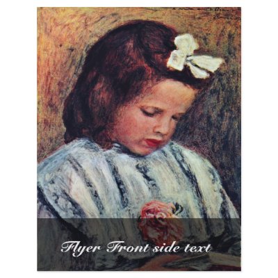 A Girl Reading By Pierre-Auguste Renoir Flyer Design by Artcollection