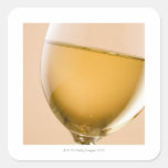 A glass of white wine square sticker