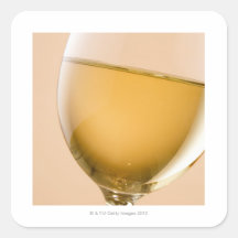A glass of white wine square sticker