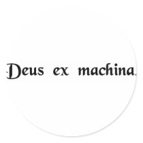 A god from a machine. round stickers