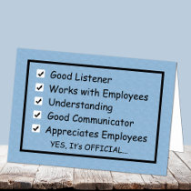 A Good Boss Boss's Day Card