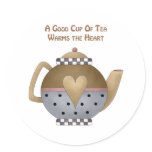 A Good Cup of Tea Warms the Heart Stickers
