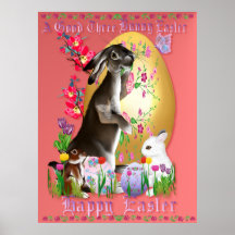 A Good Three Bunny Easter Poster