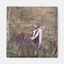 "A Graceful Gnu" Square Magnet