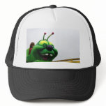A green caterpillar goofy fair ride image hat