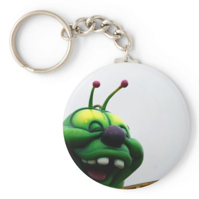 A green caterpillar goofy fair ride image keychains by SusansZooCrew
