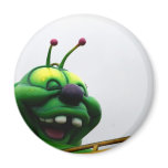 A green caterpillar goofy fair ride image fridge magnet