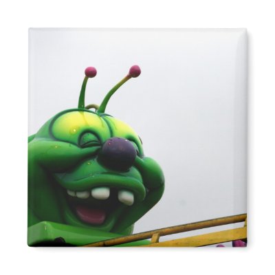 A green caterpillar goofy fair ride image magnets by SusansZooCrew