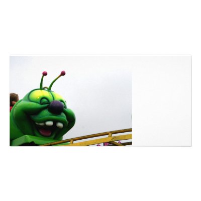 A green caterpillar goofy fair ride image picture card by SusansZooCrew