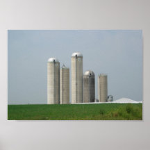 A Group Of Silos On A Farm In Lancaster, Pa Print