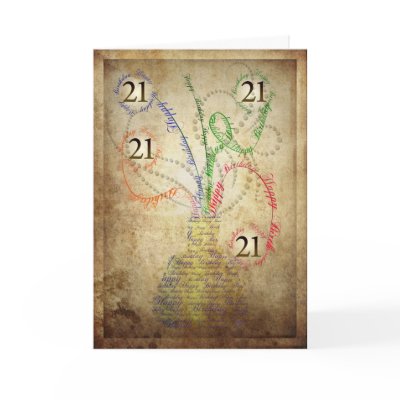 A grungy 21st birthday card by Eggznbeenz