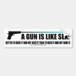 A gun is like sex bumper sticker