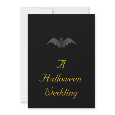 "A Halloween Wedding" - (Bat In Flight) Announcements by DNW_WeddingDesigns