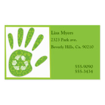 A Hand In Recycling Business Card
