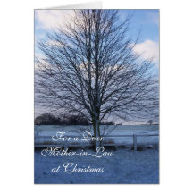 A Happy Christmas Mother-in-Law Card Snow