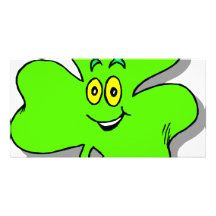 a happy green clover for saint patrics day photo card template