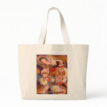 A Happy Woman with Her Red-Painted Toenail Tote Bags
