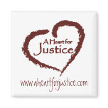 A Heart for Justice magnet (white)